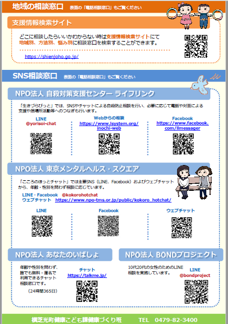 主な相談先一覧（裏）