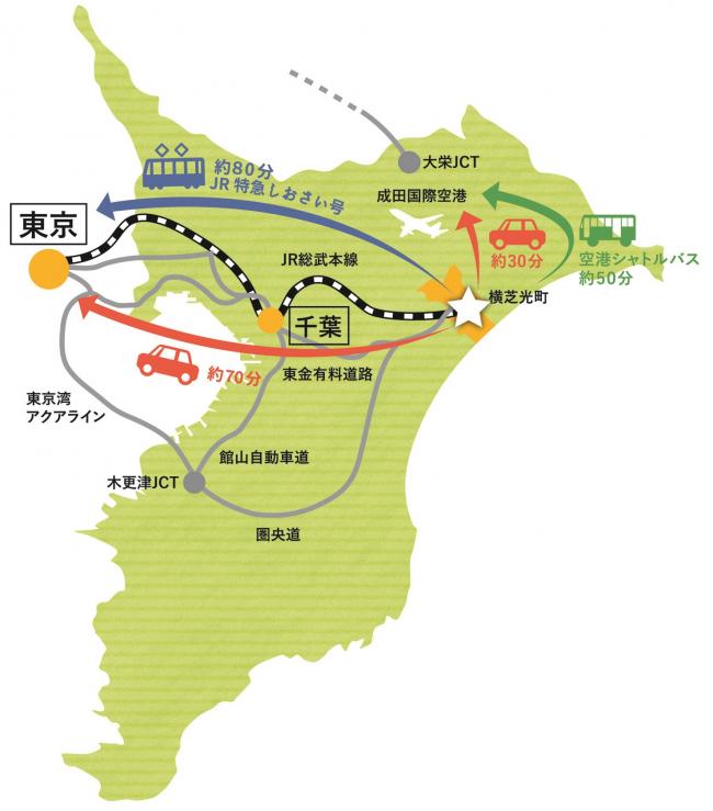 横芝光町の位置図