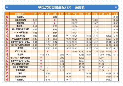 自動運転バス時刻表（令和7年10月1日改正）